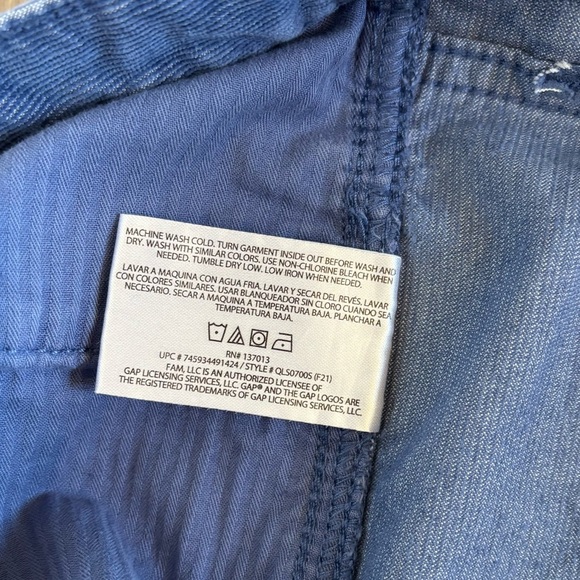 GAP Corduroy Shorts Women’s 4 Ocean Blue Frayed Hem Mid Rise Stretch 3.5” Inseam - Picture 11 of 12